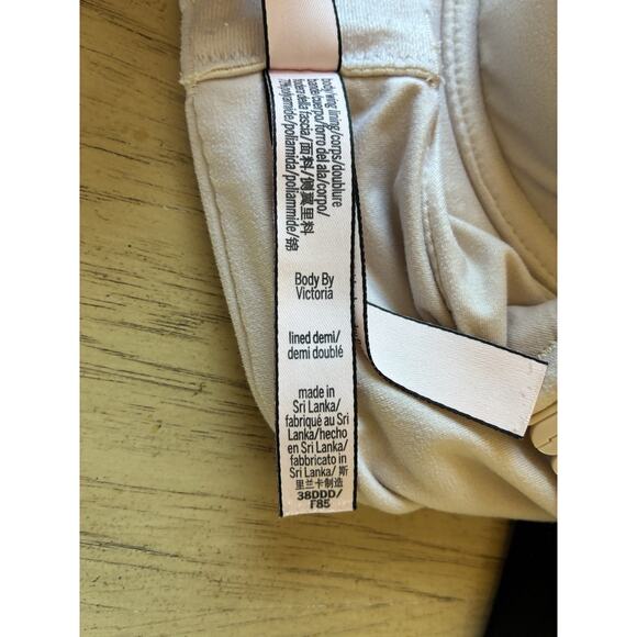 3 Victoria Secret Bras 38DDD Lined Perfect Demi Push Up Black Nude EUC Lot Of 3 - Picture 6 of 15